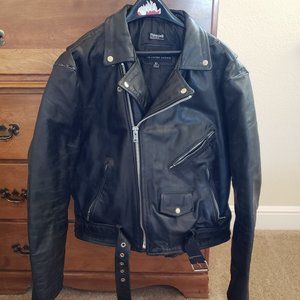 Mens Vintage Wilson Leather Biker Jacket XL